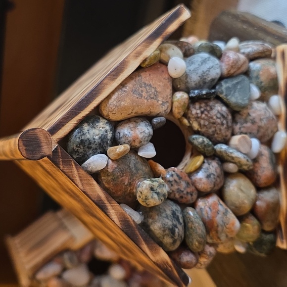 Stone Decorated Handmade Birdhouse - Picture 2 of 9